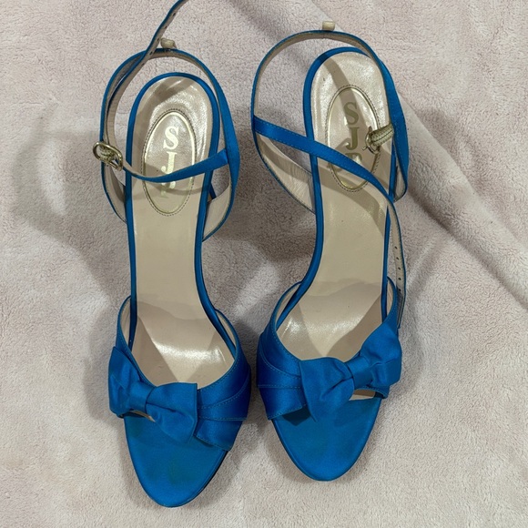 SJP by Sarah Jessica Parker Shoes - Sarah Jessica Parker Elegant Blue Satin Heels size 40